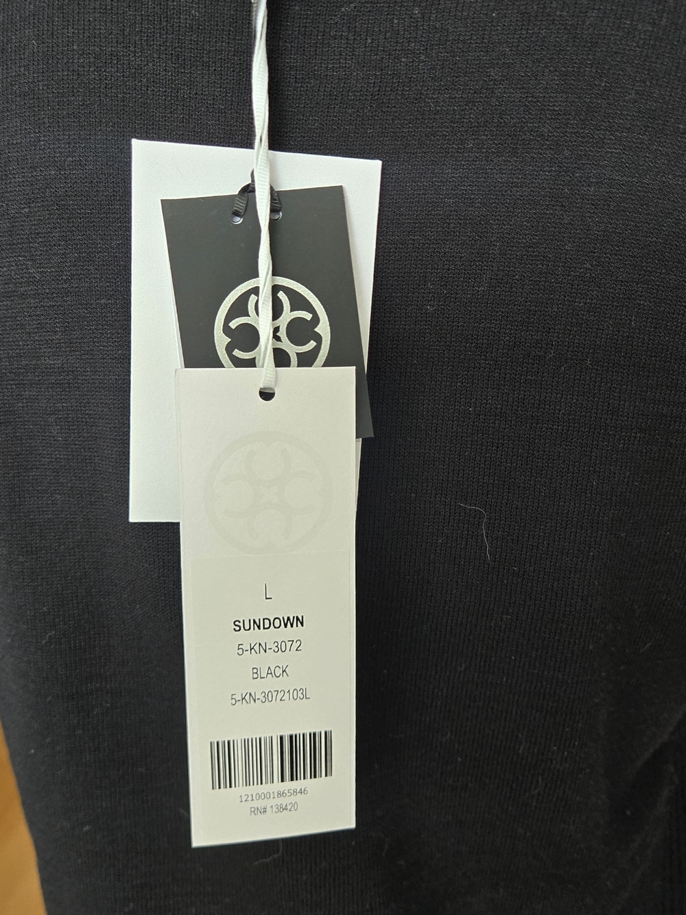Per Se Black Short Sleeve Knit Tee - Picture 4 of 4